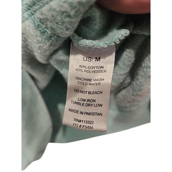 Turks & Caicos Classic Pullover Hoodie NWT Med. Unisex Sweatshirt Mint Charcoal - Picture 4 of 5